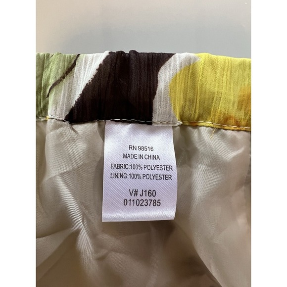 Coldwater Creek Skirt Pleated Women Size 2X Floral Yellow Orange NWT Elastic Bac - Picture 6 of 8